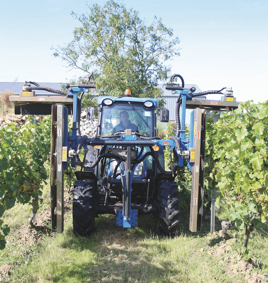 tractor in a vineyard