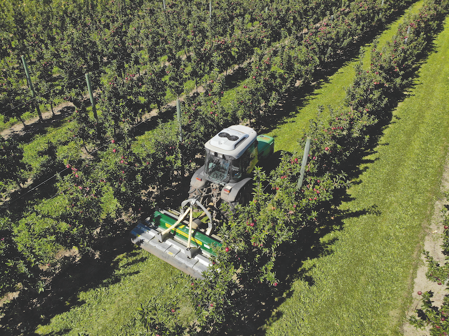 Medel Orchard's Major Cyclone mower on fruit and viticulture article