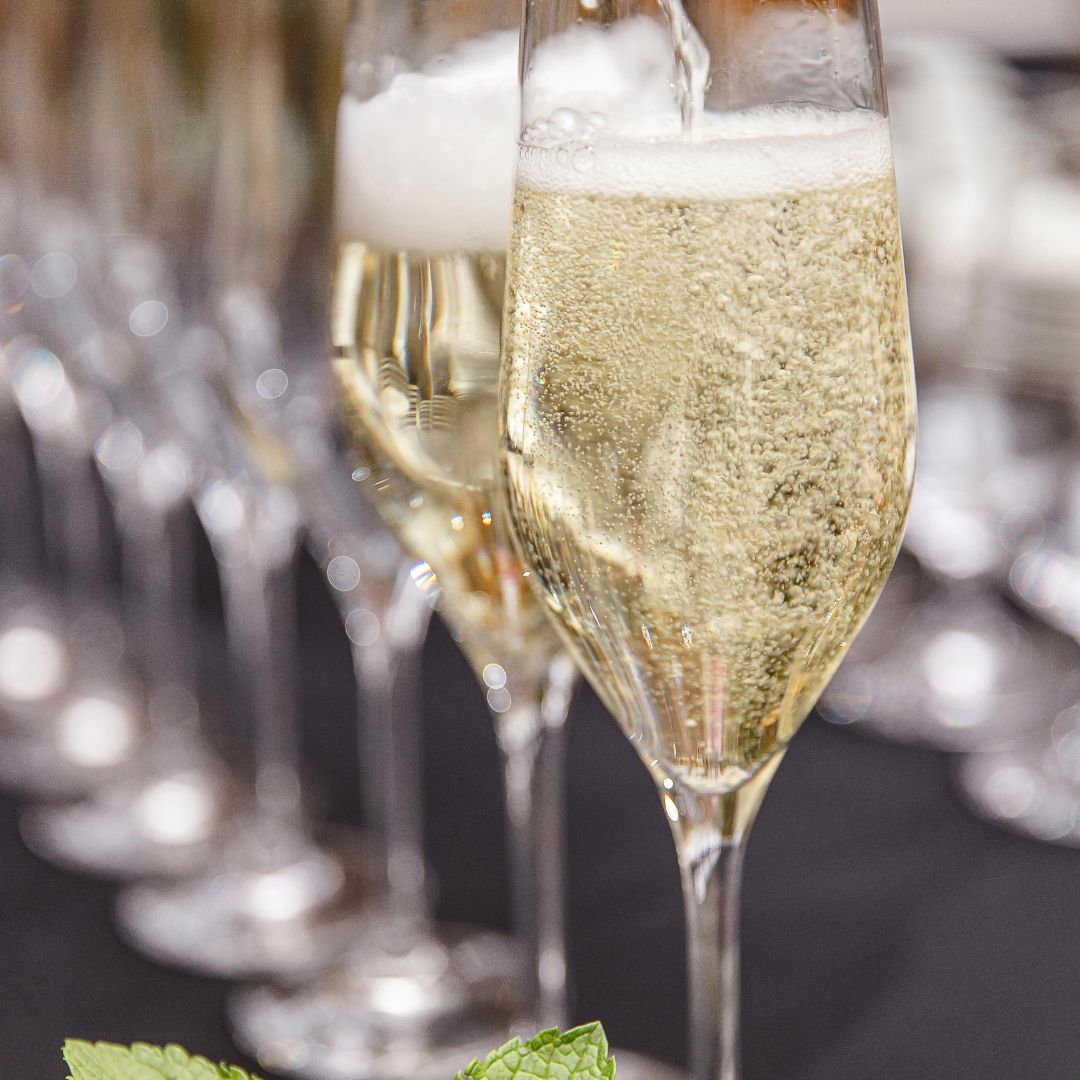 Sparkling wine in a glass