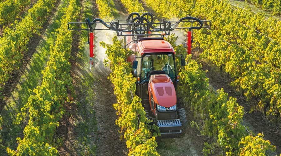 Kubota tractor in field
